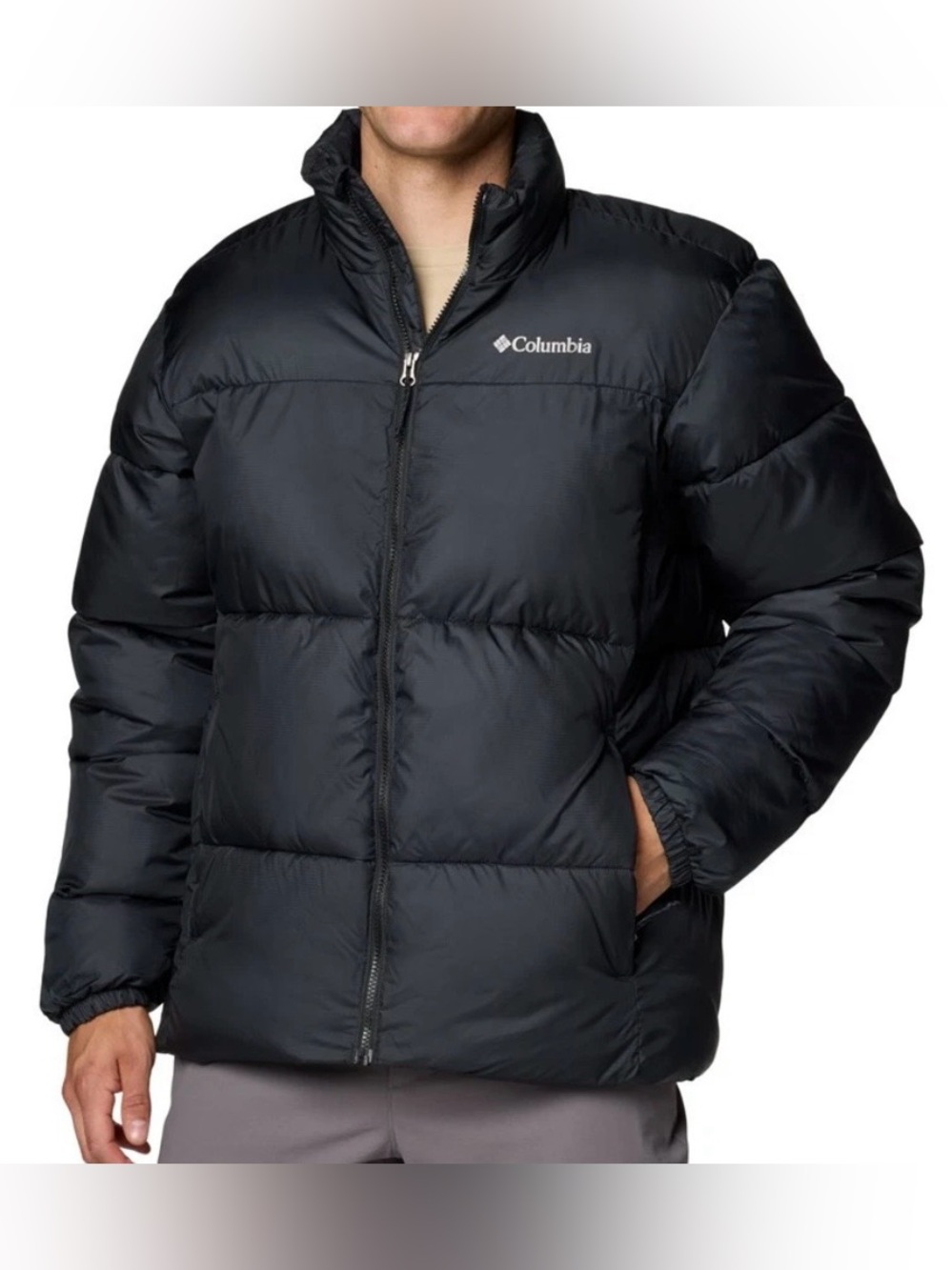 Men's Columbia Puffect III Jacket Size M Omni-shield Black Full Zip NWT